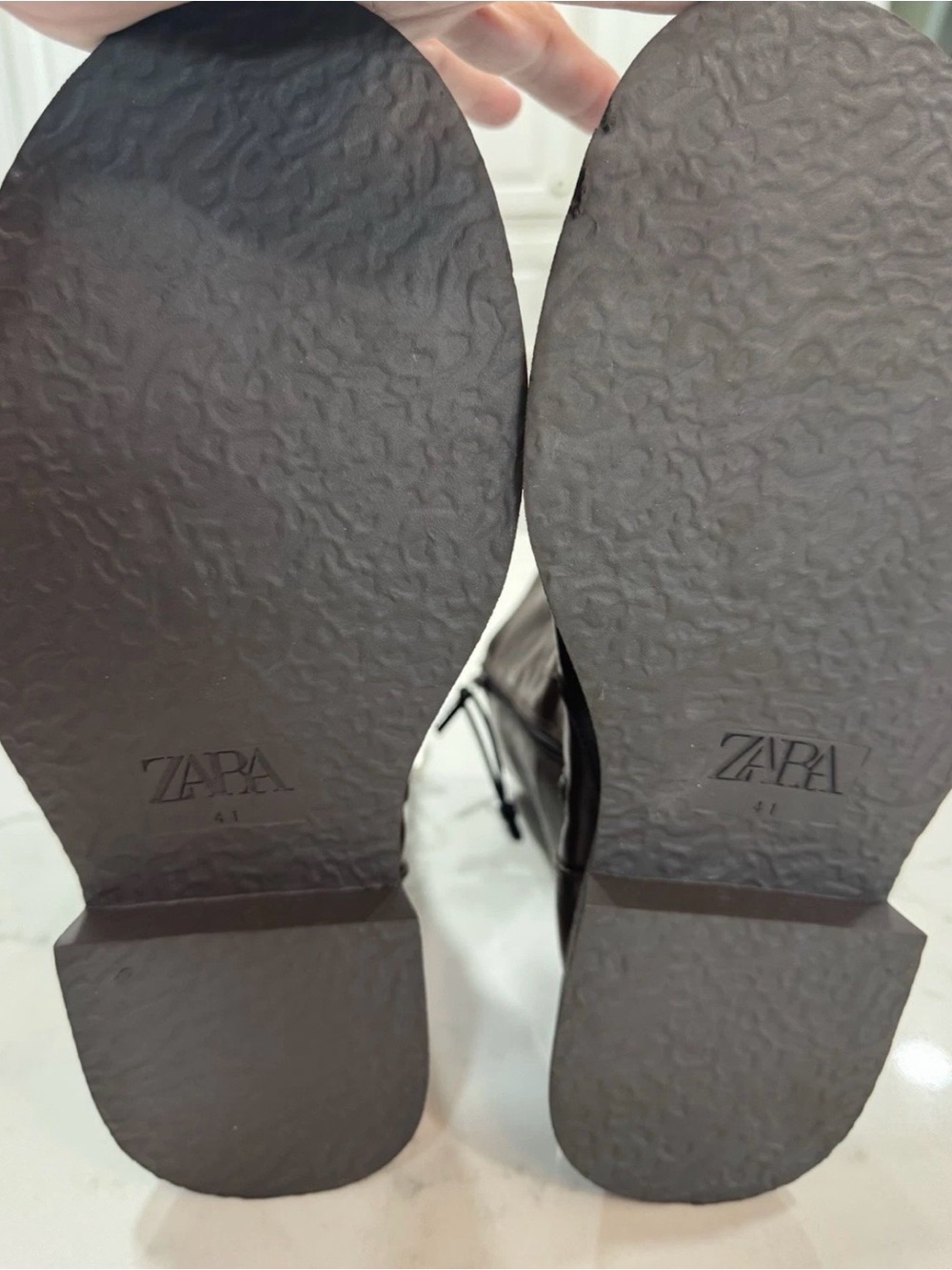 Zara Dark Brown Mid Calf Boots Side Zip NEW WITH TAGS Size 10 - 10.5 - Picture 6 of 11